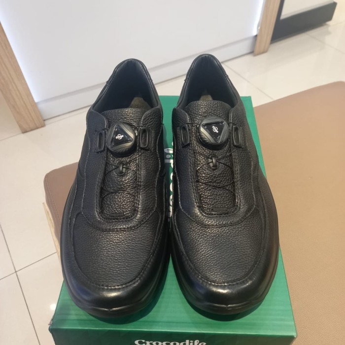 Jual Sepatu CROCODILE Original Kulit Asli Model Fitgo Warna Hitam ...