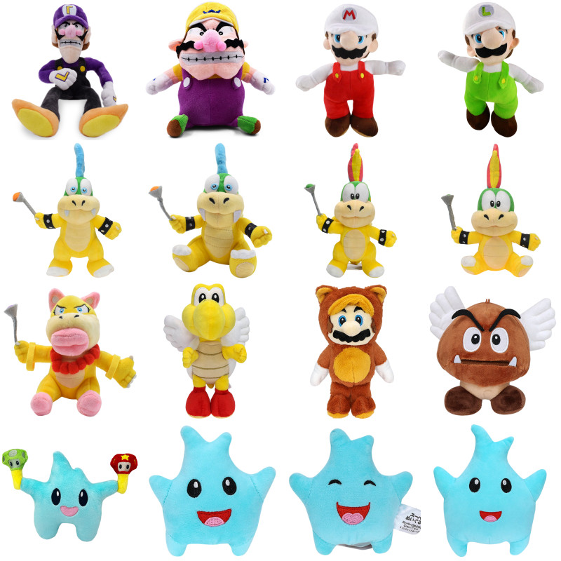 Set Di 2 Peluche Super Mario - Wario E Waluigi, Nuovi
