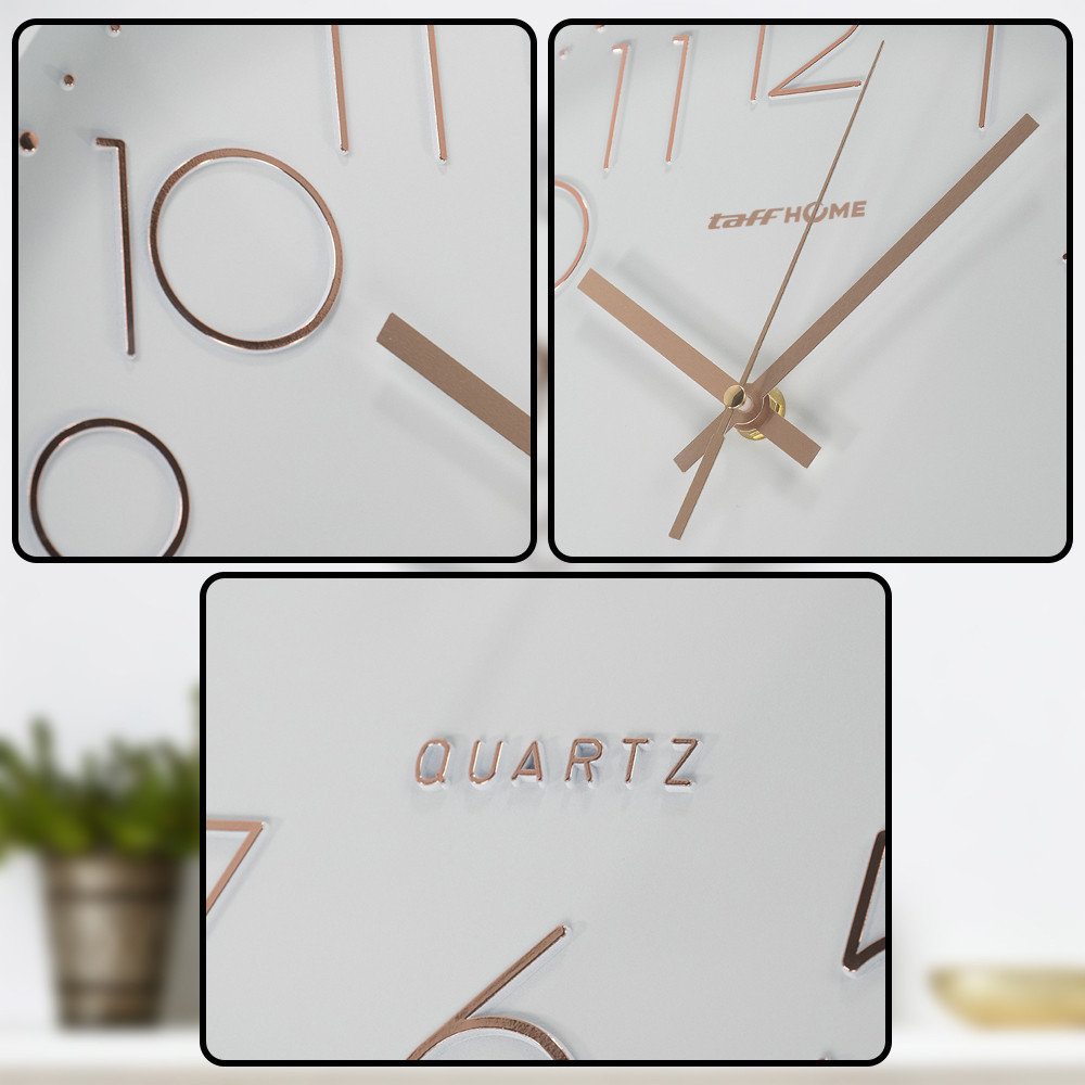 Jual Promo Jam Dinding Bulat Quartz Indoor Wall Clock Round Shape Cm Ms White Rosegold