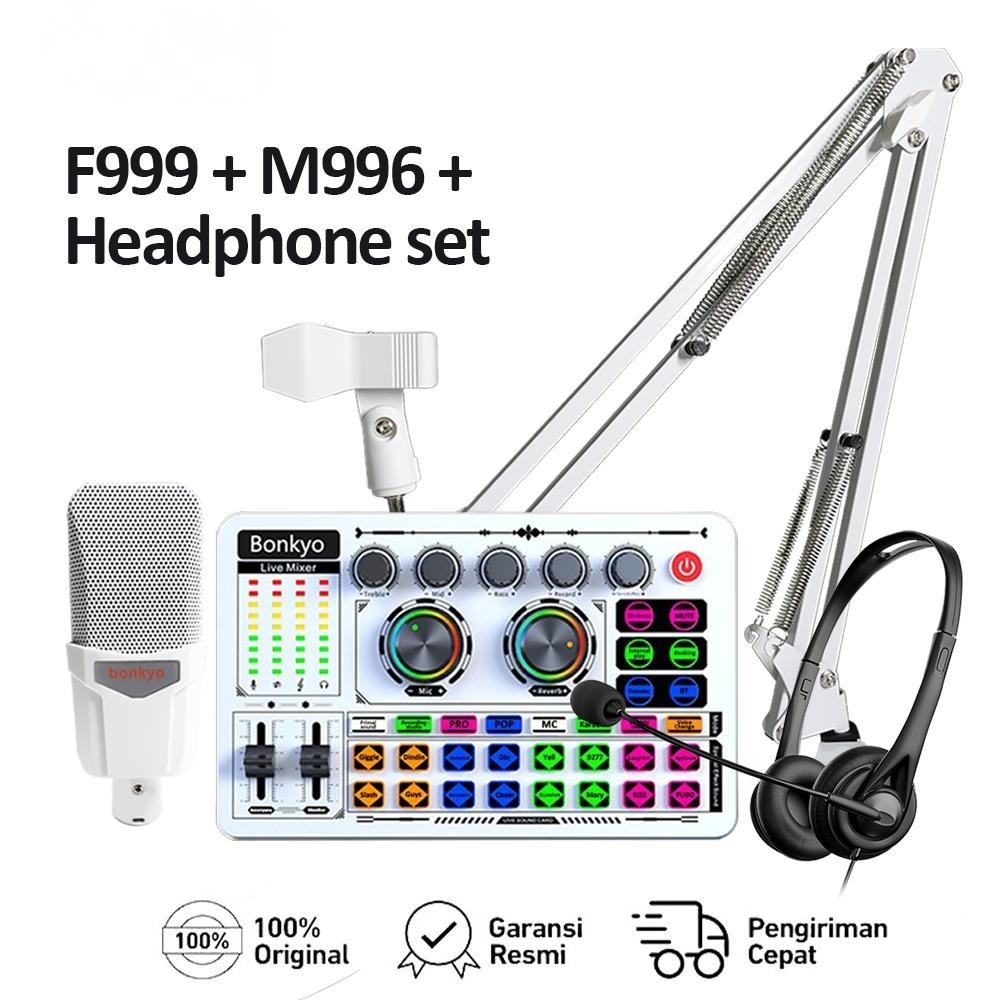 Jual F999 soundcard paket komplit +MIC M996+ headset SoundCard ...