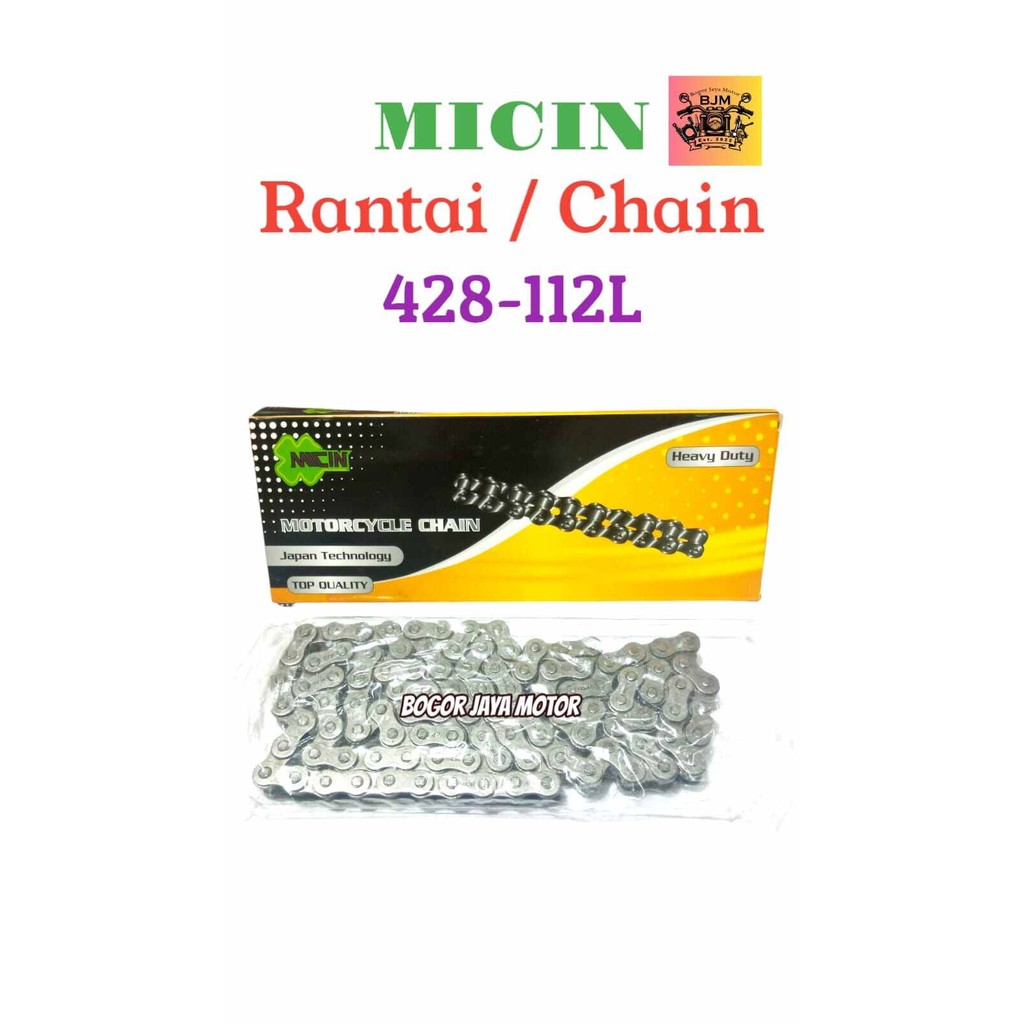 Jual 1 PCS MICIN RANTAI MOTOR 428-112L RANTAI RANTE MOTOR UKURAN 428 ...