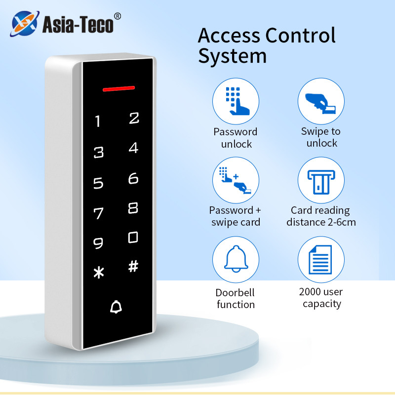 Jual 2000 User Password Keypad Card Reader 125Khz RFID Card Proximity ...