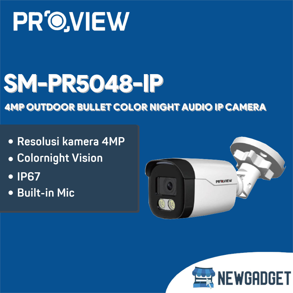 Jual PROVIEW SM-PR5048-IP 4MP OUTDOOR BULLET COLOR NIGHT VISION AUDIO ...