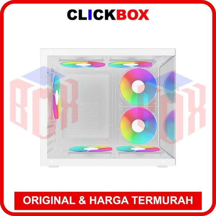 Jual VenomRX Casing PC Tiger Esport White M-ATX With 3x120mm A-RGB Fan ...