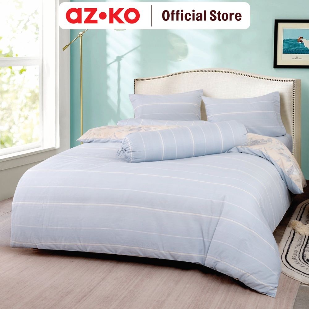Jual AZKO Sleeplite Set Seprai Katun Stripe - Biru Sprei Seprai ...