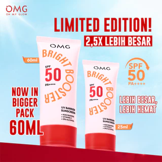 [NEW!] OMG OH MY GLOW UV Barrier Sunscreen SPF 50 PA++++ 60 ml - Sunscreen - Mencerahkan dengan kandungan Serum Vit B3+C+E - Cepat Meresap - Tidak Berminyak