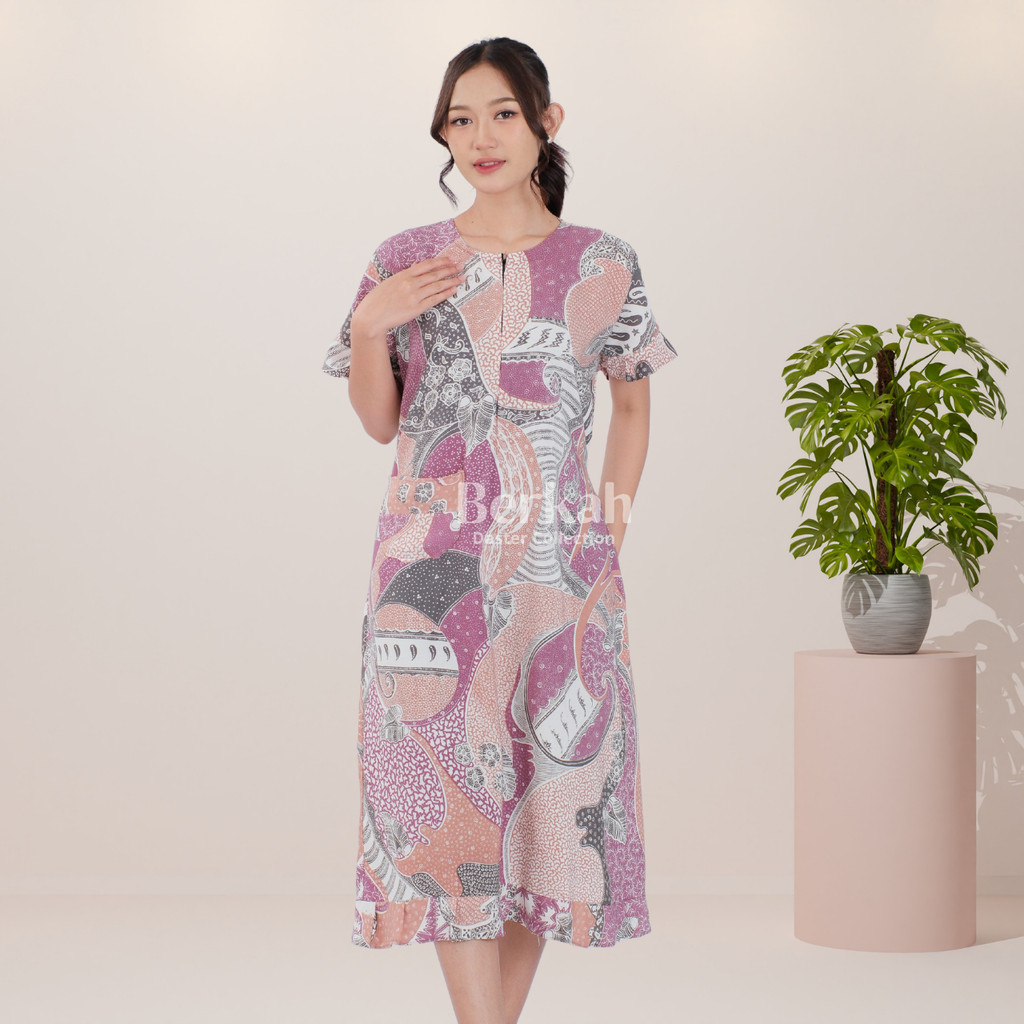 Daster Batik Rayon Busui Resleting Surya Teja 3