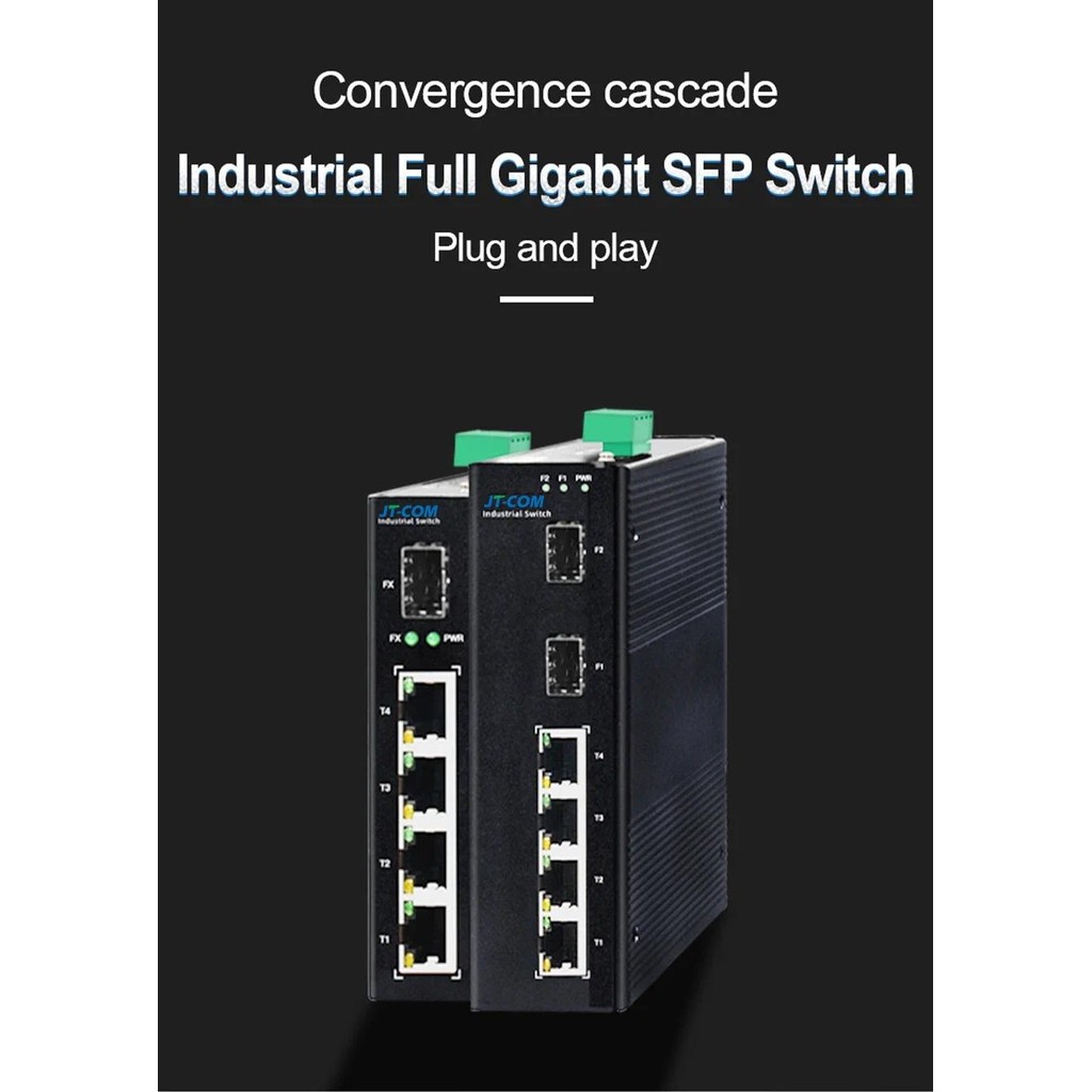 Jual 5/6 Port Industrial Gigabit Fiber Swit with SFP 10/100/1000Mbps ...