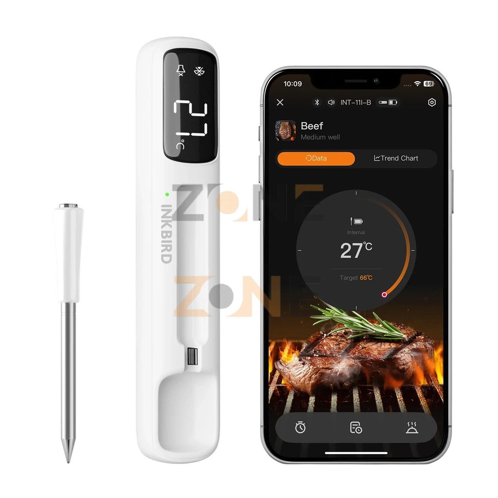 Jual Termometer Daging Wireless Alat Ukur Kematangan Daging Portabel ...