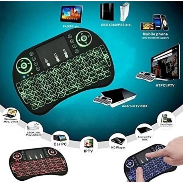 Jual Keyboard Wireless Touchpad Backlight With 3 Colour | Shopee Indonesia