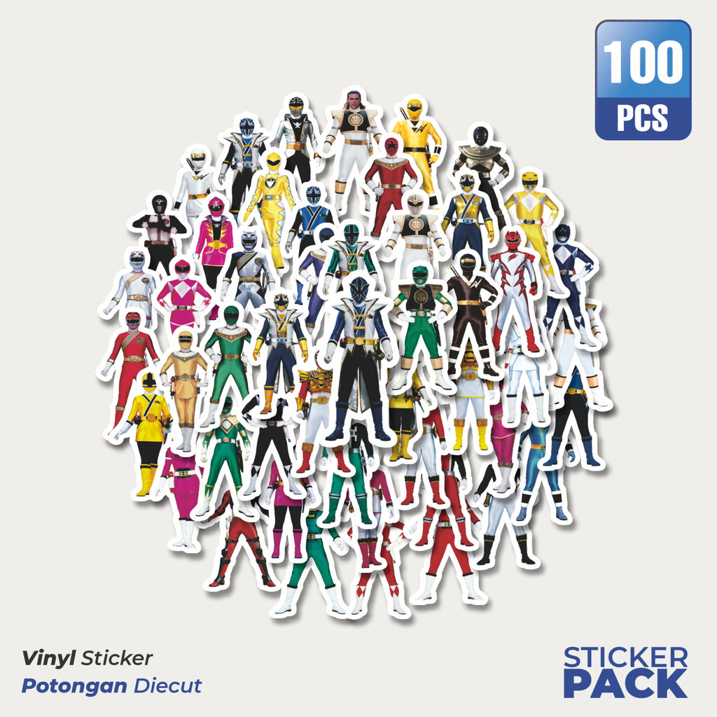 Jual Stiker Vinyl Stiker Film Series Power Ranger Mix 2 Waterproof ...