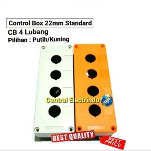 Jual Control Box Push Button 22mm 4 Lubang Putih/Kuning. | Shopee Indonesia