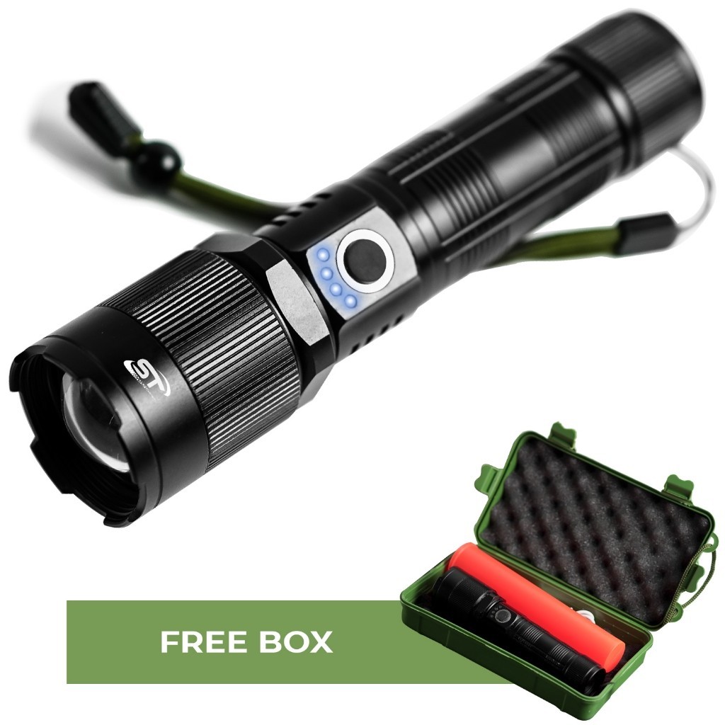 Jual Senter Cas Aluminium Zoom In Out Lampu Lightstick Lalin free Box ...