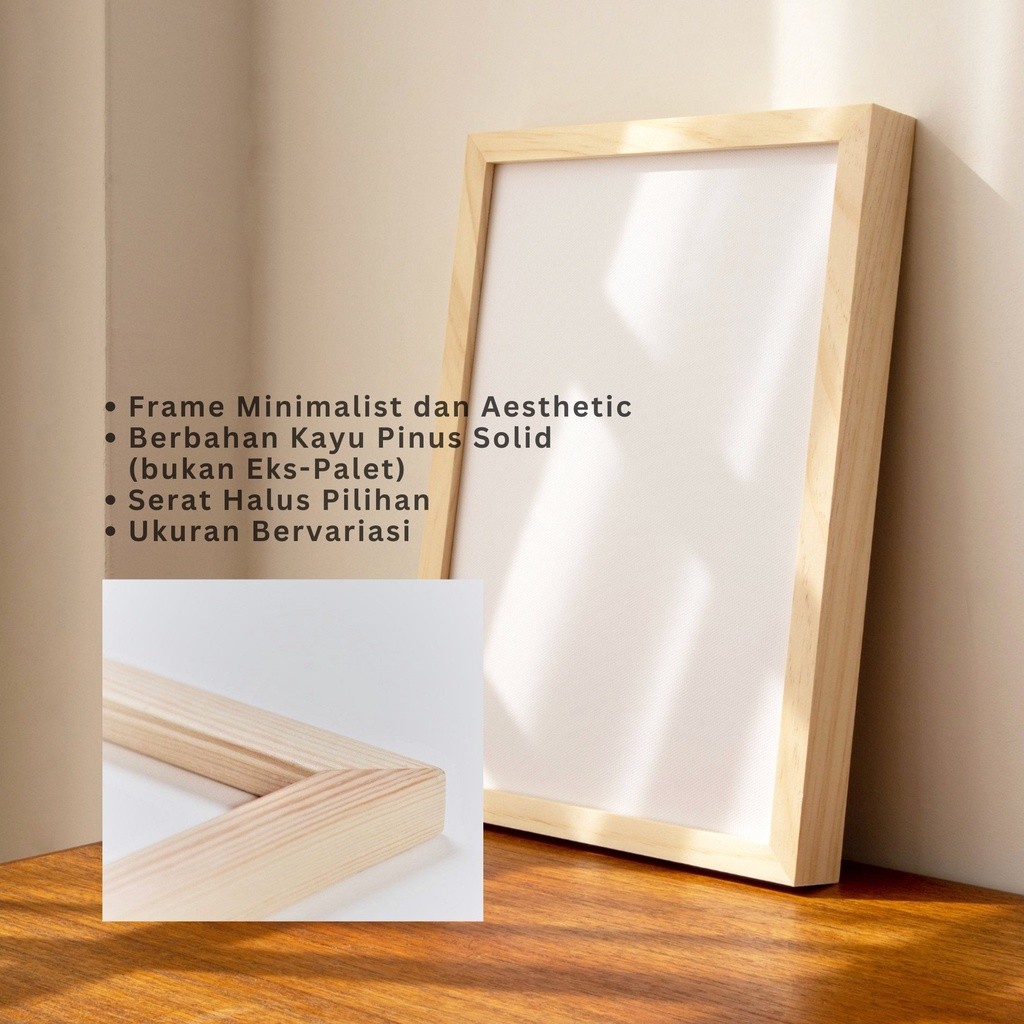 Jual Frame Kayu Pinus Minimalis 40x50 - 40x60 - 50x60 - 50x70 cm Tanpa ...
