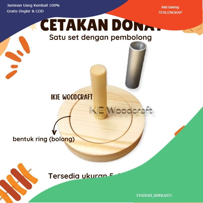 Jual IKIE SATU SET cetakan donat bentuk ring + ring cutter/ pembolong ...