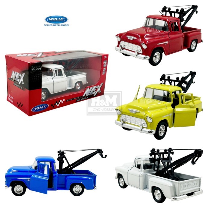 Chevrolet Stepside Tow Truck 1955 – Rouge Métallisé – JADA 1/24 (neuf)