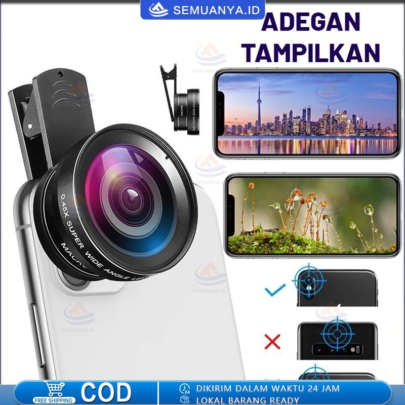 Jual 2 In 1 Lensa Super Wide Angle Lens Macro Smartphone Aksesoris ...