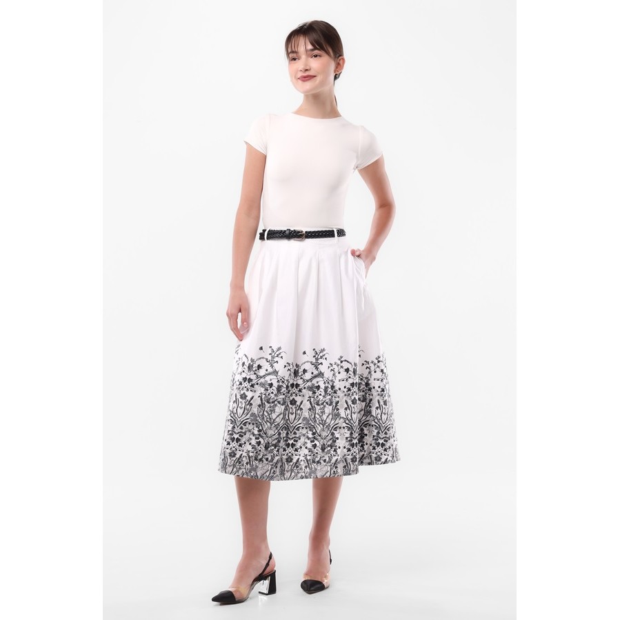Jual Minimal Umbre Rok Wanita Rok Lipit Midi Motif Bunga