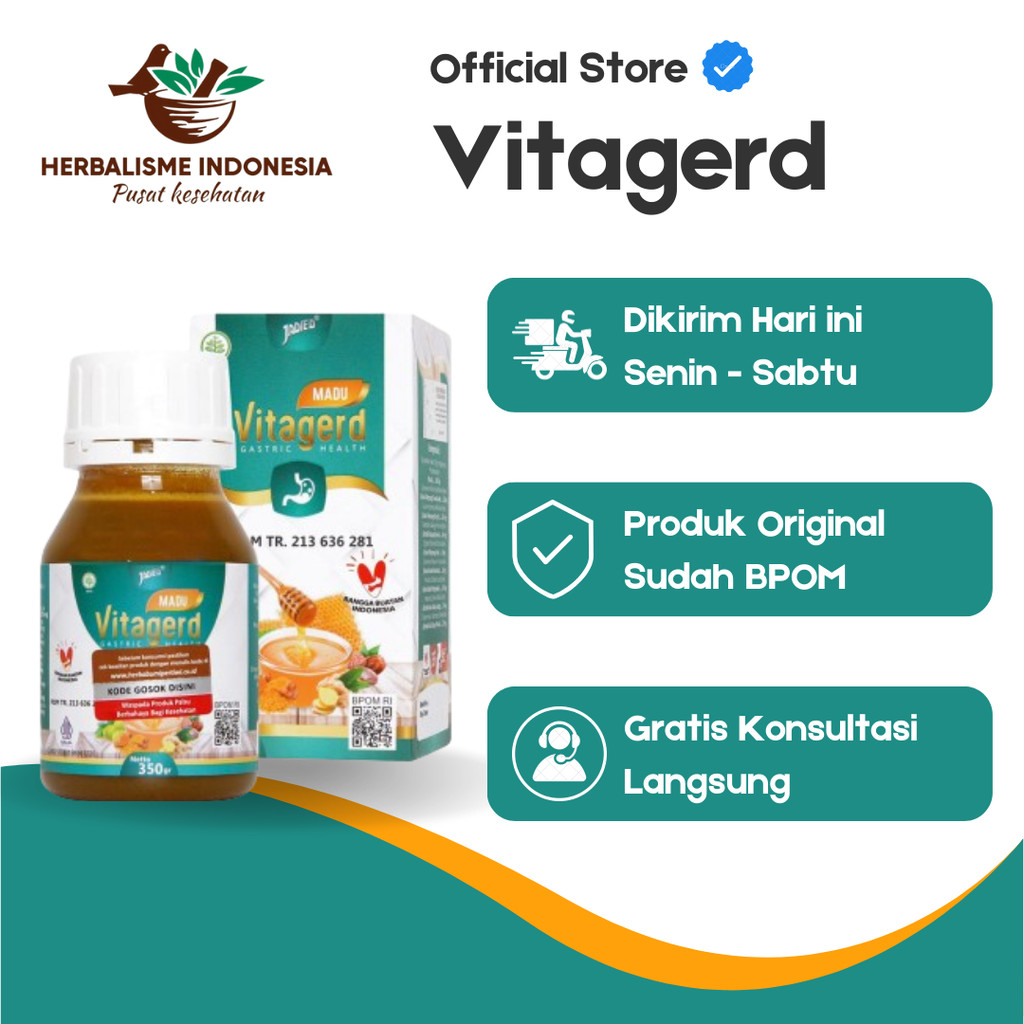 Jual Madu Vitagerd 350g – Solusi Herbal BPOM untuk GERD, Maag Kronis ...