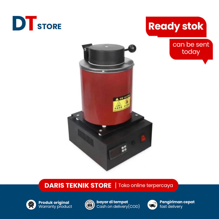 1+3 KG Gold Melting Furnace Set, 110V Electric Melting Furnace Set 110v Electric Furnace Upgraded 2100 F Digital Temperature Control 2 Crucibles Ideal Smelting Silver Aluminum Copper
