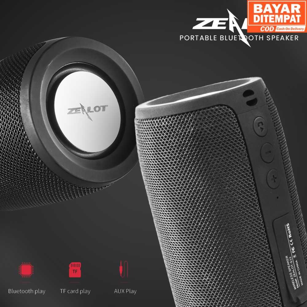 Jual ( 16 COD ) ZEALOT Speaker Portable Bluetooth 5.2 Wireless 3D ...