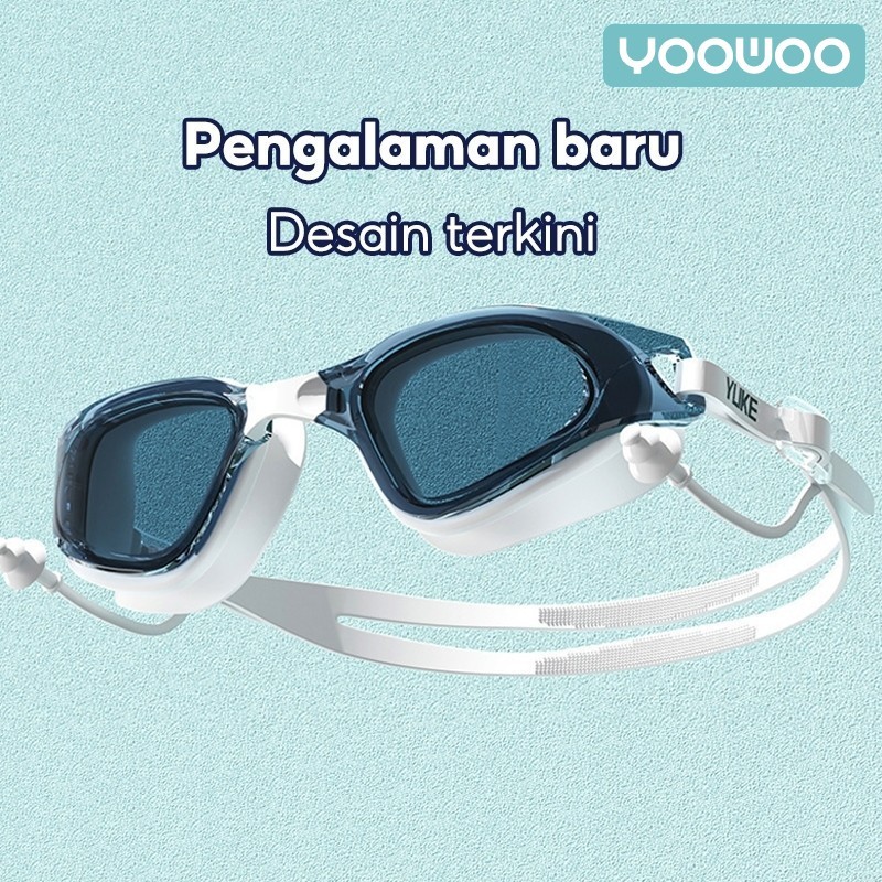 Jual YooWoo kacamata renang anti fog uv topi renang dewasa kaca mata ...