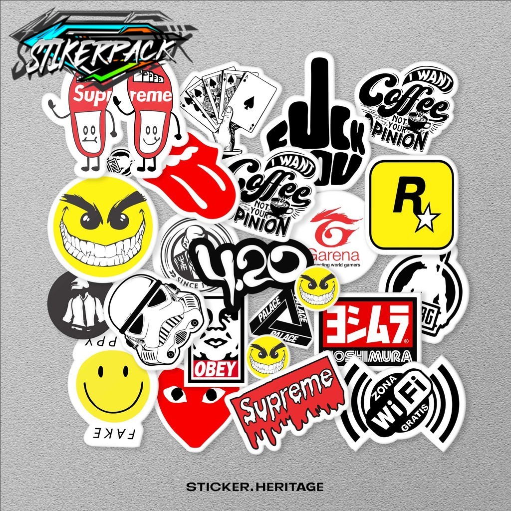 Jual STIKER PACK LOGO BRAND LOGO SUPREME, NASA, stiker pack stiker helm ...