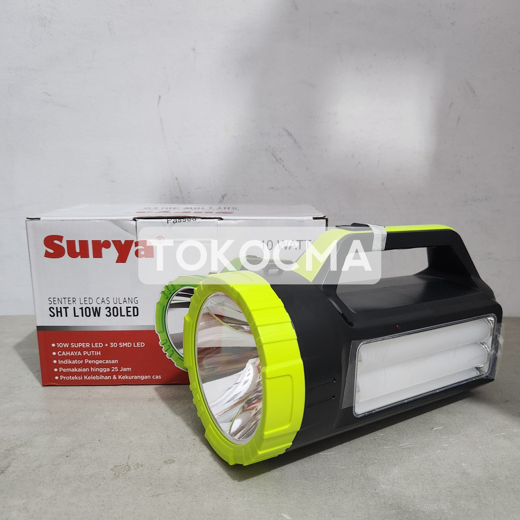 Jual Surya Senter Cas Rechargeable SHT L10W 30LED SMD LED Senter ...