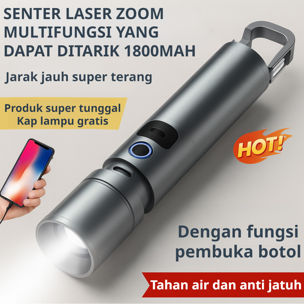 Jual 【Produk Super Tunggal Kap Lampu Gratis】Senter Laser Zoom ...