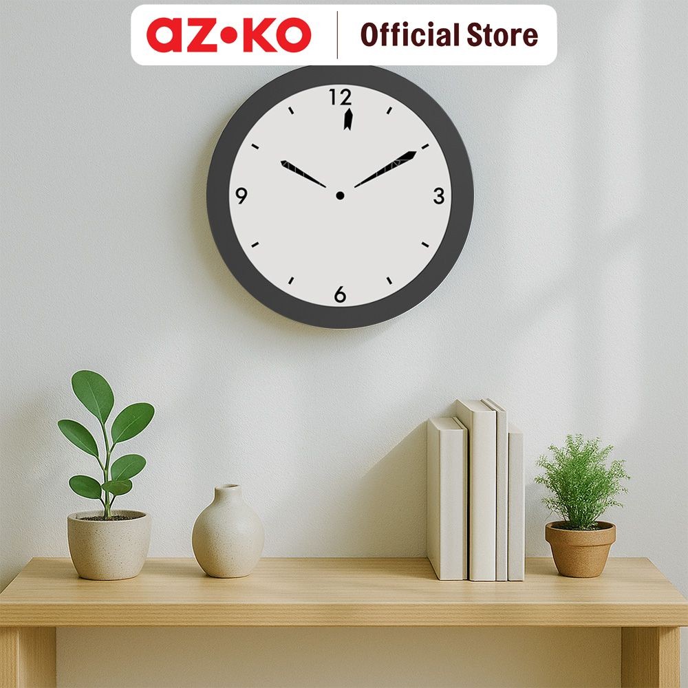 Jual AZKO Forhom Jam Dinding Lca Digital Round - Hitam Wall Clock Jam ...