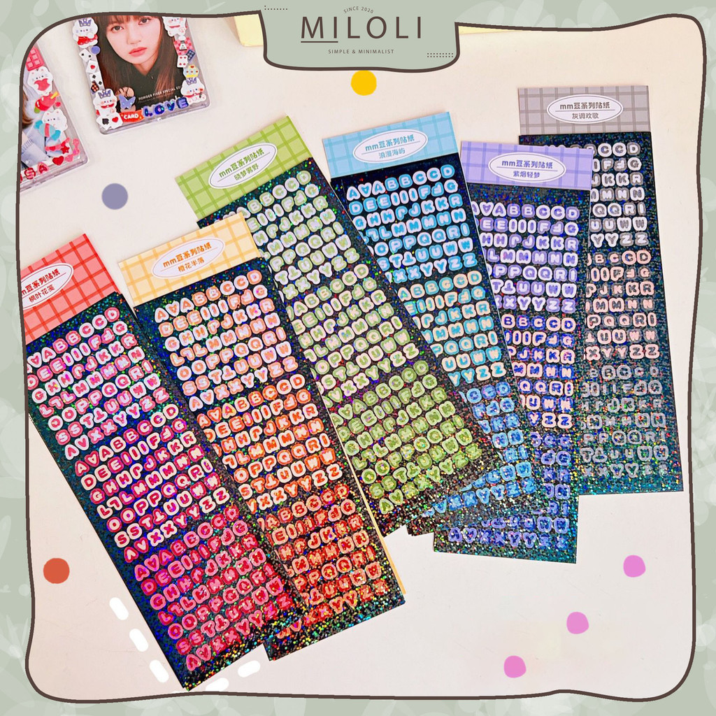 Jual [MILOLI] 4Pcs LETTER NUMBER ALPHABET GLITTER Kartun Lucu Shiny ...