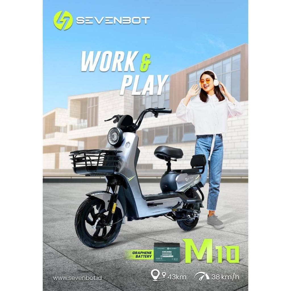 Jual Sepeda Listrik Sevenbot M10 43km/jam Terbaru - Garansi Resmi ...