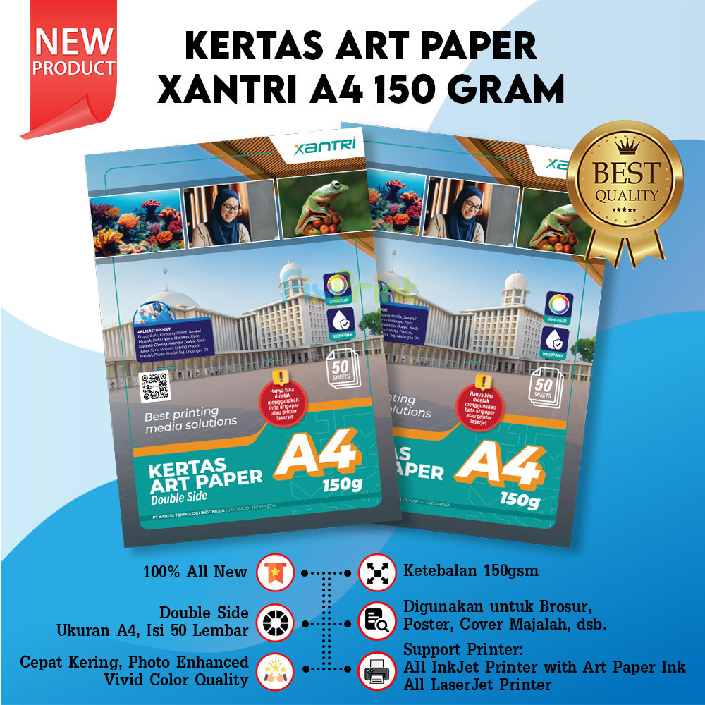 Jual Kertas Art Paper Double Side A4 150gsm Photo Paper 150 gram A4 For ...