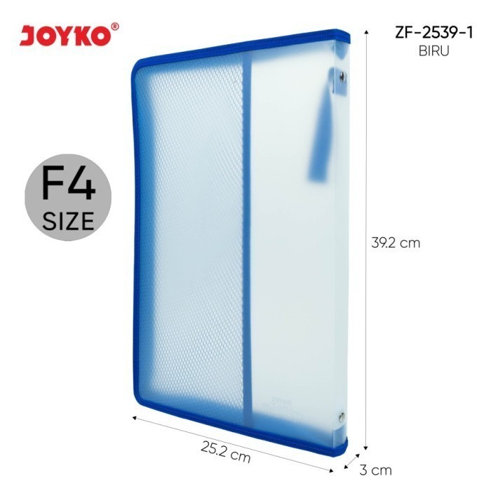 Jual Joyko Zipper File Map Plastik Resleting ZF-2539-1 F4 Jala Merauke ...
