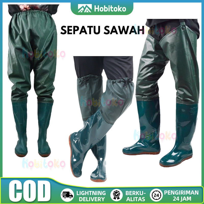 Jual Sepatu Bot Pria Wanita/60Cm/80Cm/110Cm Sepatu Bot Sawah Tahan Air ...