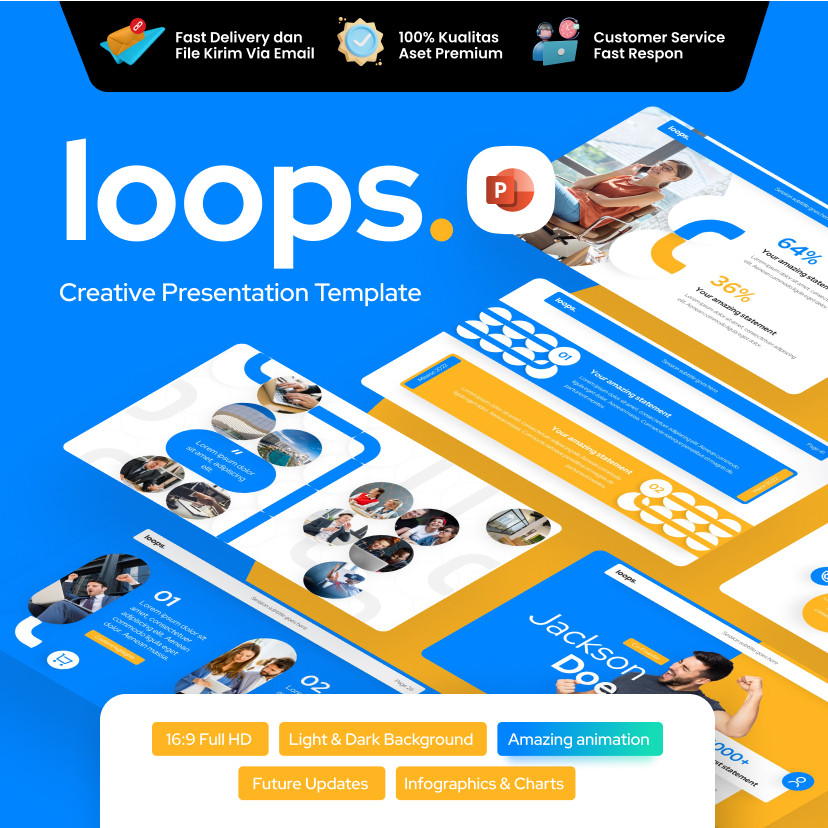 Jual Loops Creative Multipurpose PowerPoint Template | Shopee Indonesia