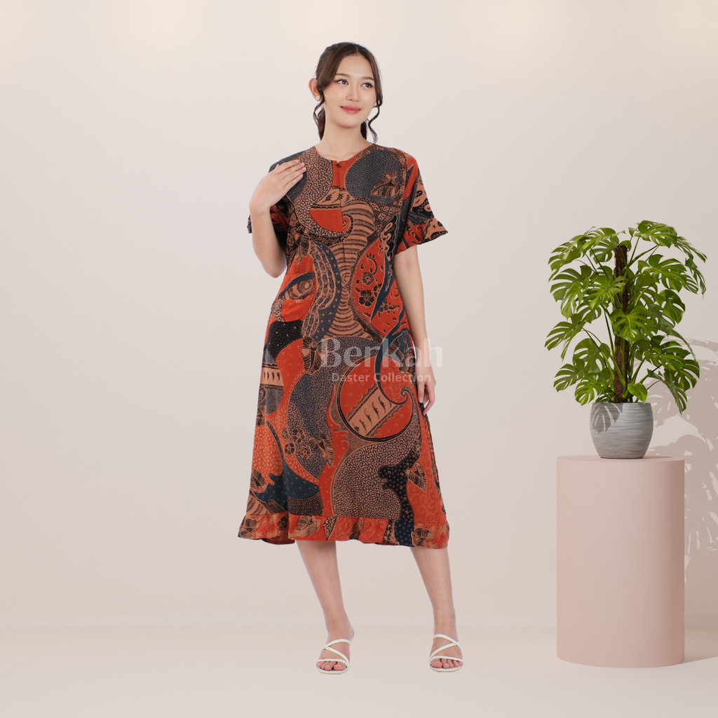 Daster Batik Rayon Busui Resleting Surya Teja 2