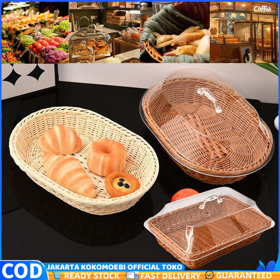 Jual Keranjang Rotan Penyimpanan Wadah Roti Box Roti Bread Storage ...