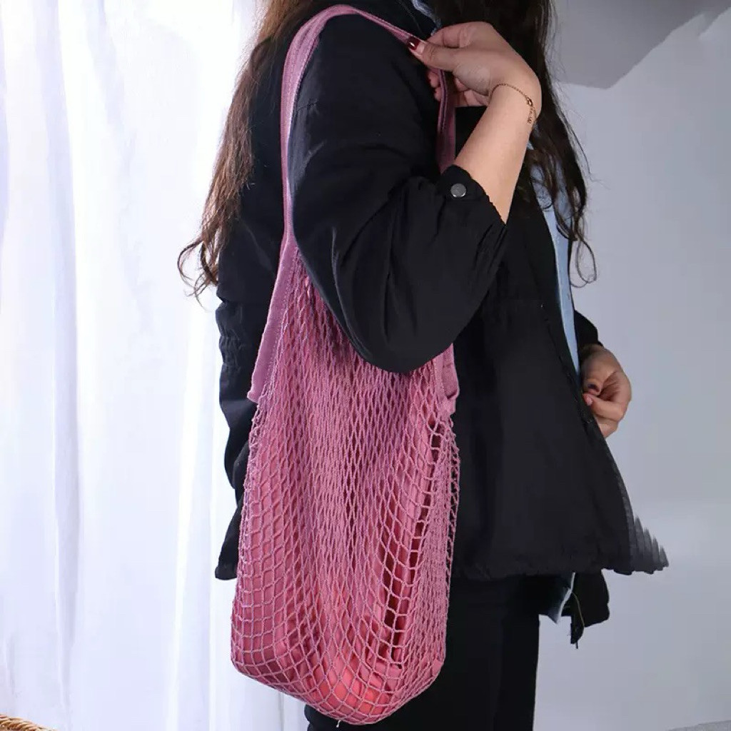 Jual Tas Belanja Premium Jaring Lapis FURING Long Strap Tali Panjang ...