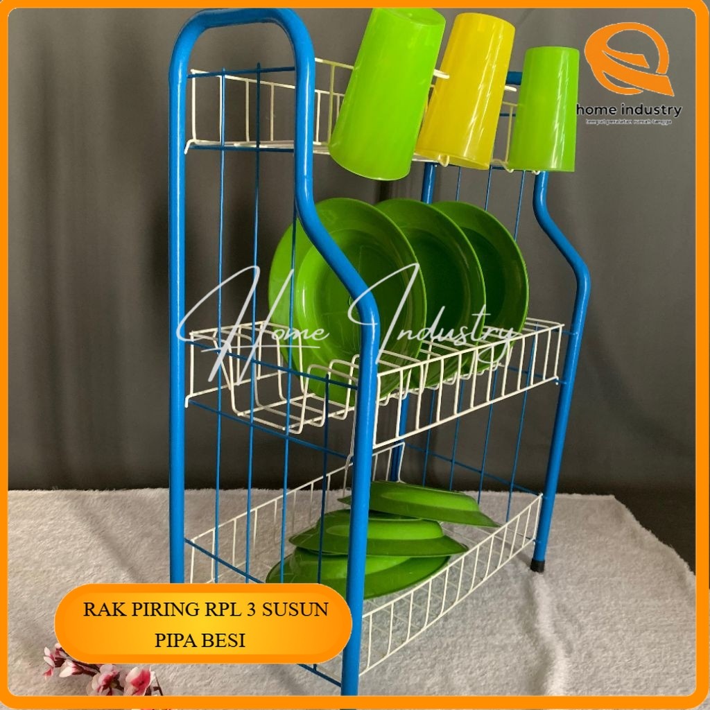 Jual Rak piring Rpl warna random susun 3/Rak besi kokoh/Rak piring ...
