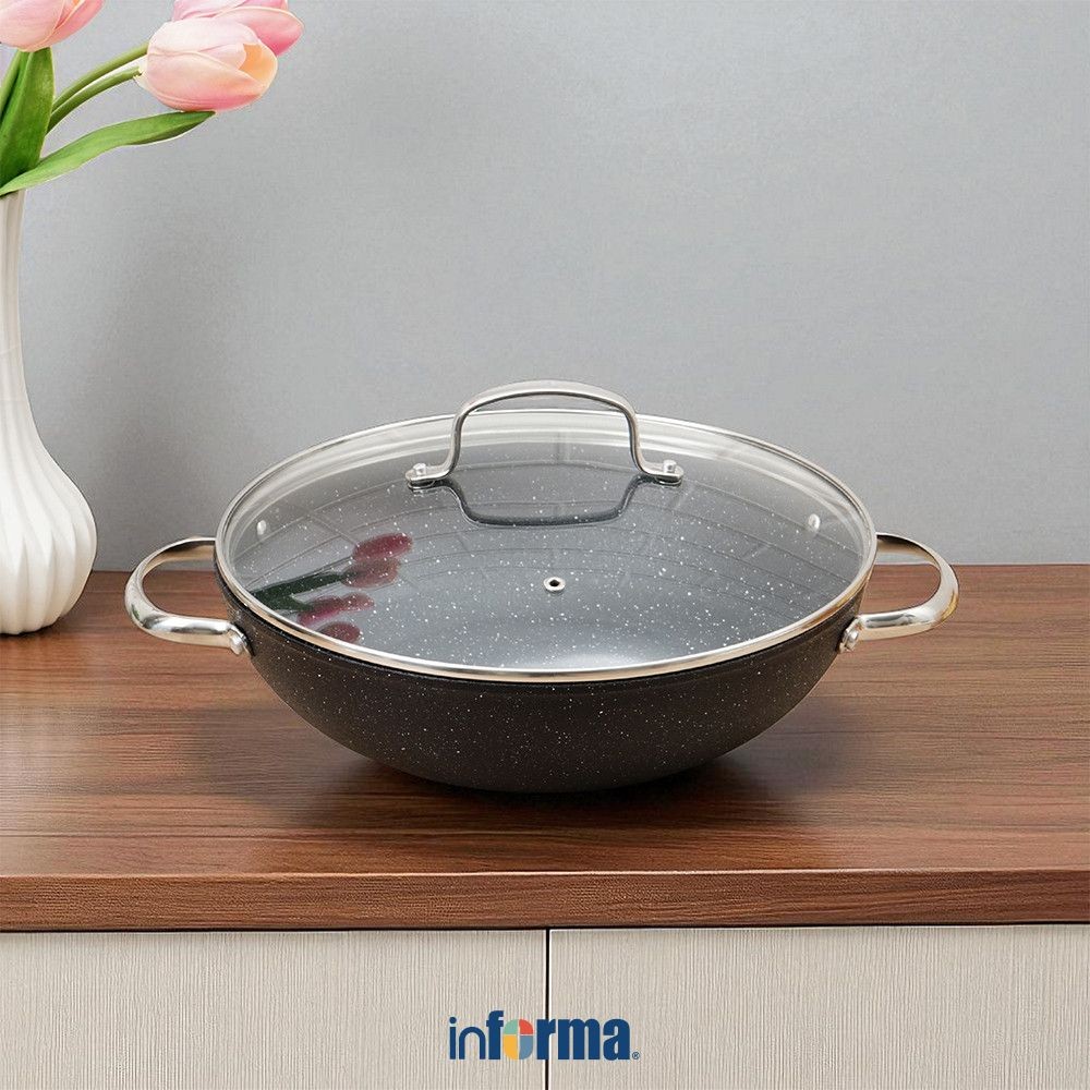Jual Informa Cooking Color 30 cm Logan Wajan Penggorengan Wok 2 Handle ...
