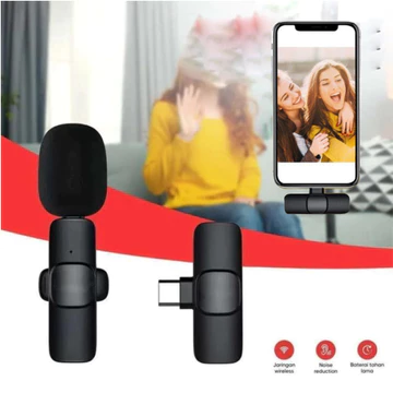 Mikrofon Hp Nirkabel Lavalier Mudah Dipakai Cocok Untuk Sistem Android Klip On Mic Wireless