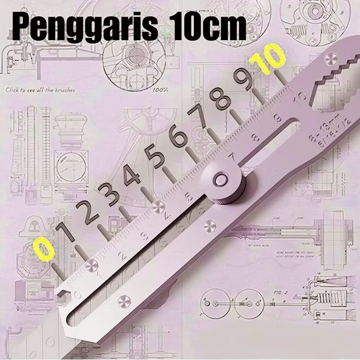 Jual 9 In 1 Cutter Karter Carter Stainless Besar Penggaris Besi 10 CM ...