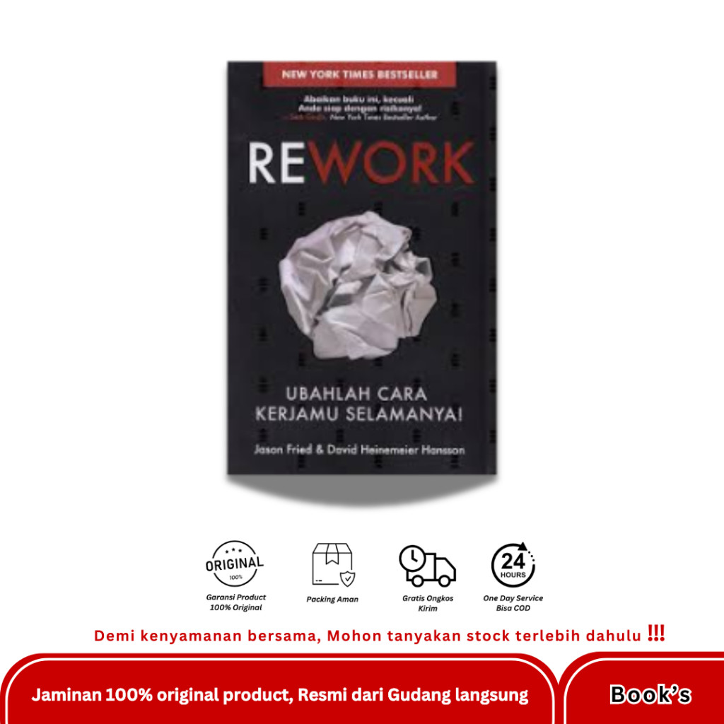 Jual BUKU REWORK UBAHLAH CARA KERJAMU SELAMANYA - JASON FRIED | Shopee ...