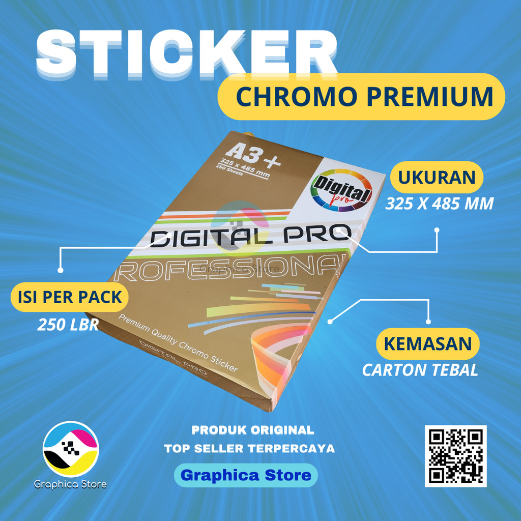 Jual Sticker Chromo Premium Gloss A3+ | Digital Pro | Sticker Bontak ...