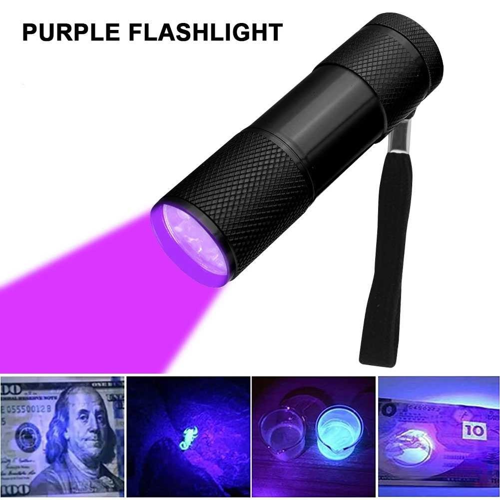 Jual QUICKSHP LED Senter LED Mini Ultraviolet UV 400nm 9 LED - UV-395 ...