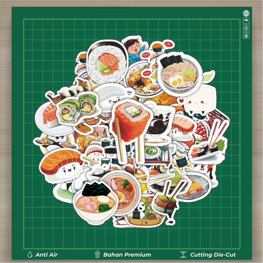 Jual HOT 50 PCS STIKER Stiker Food Series Japan Cuisine Illustration ...