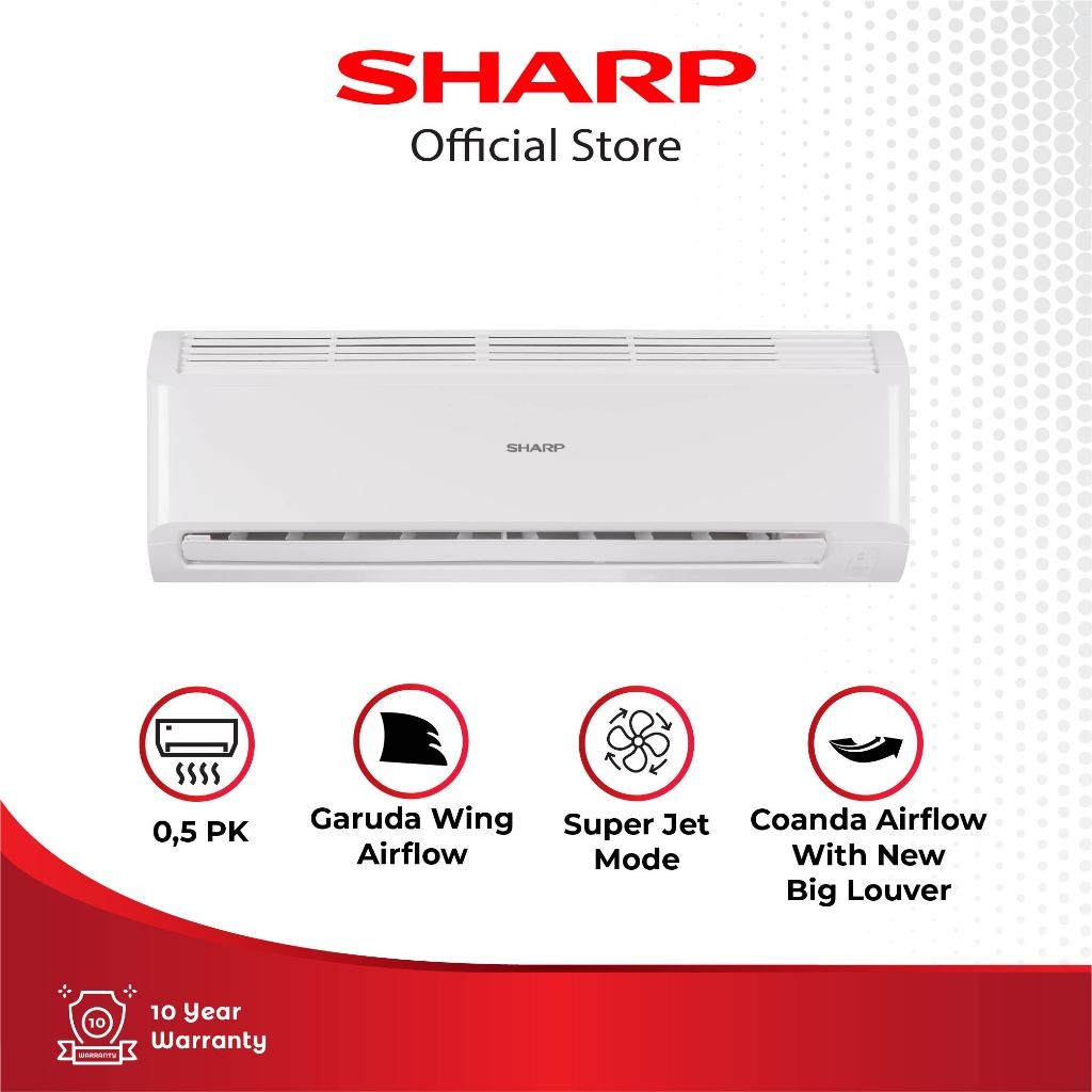 Jual AC SHARP 1/2pk Super Jet Mode 360 Watt AH-A5BEY | Shopee Indonesia