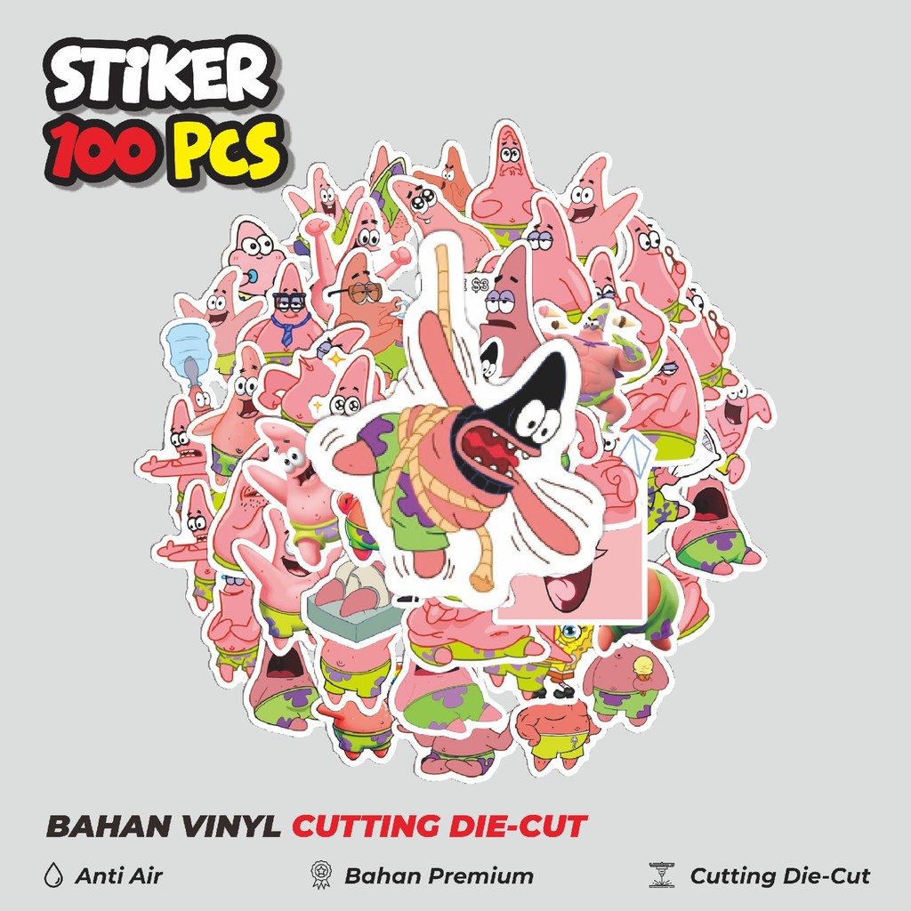 Jual Terbaru! 50 pcs Stiker Kartun Patrick Star V1 Dekorasi Lucu ...