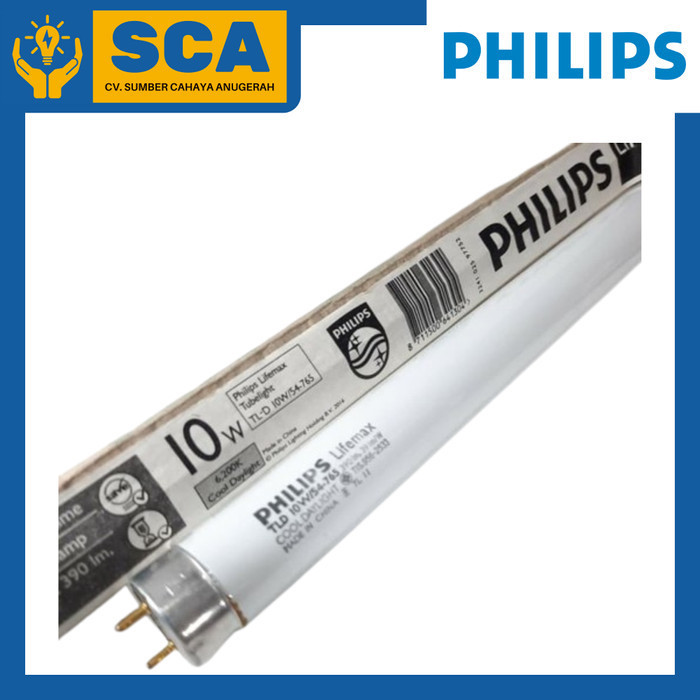 Jual LAMPU NEON 10W PHILIPS TL-D 10W/54-765 1SL/50 PUTIH | Shopee Indonesia